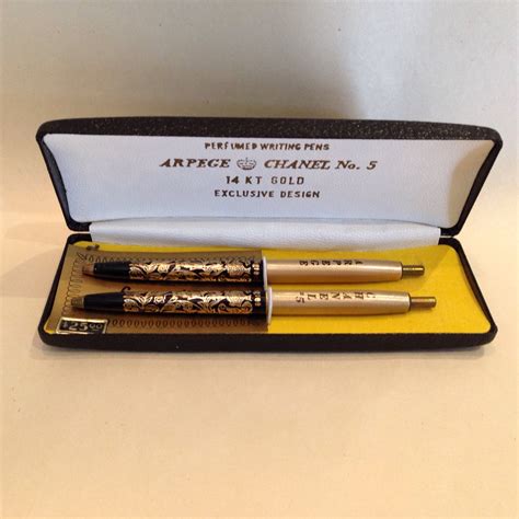 arpege chanel no. 5 14k gold perfumed pens|arpege Chanel no 5 pens.